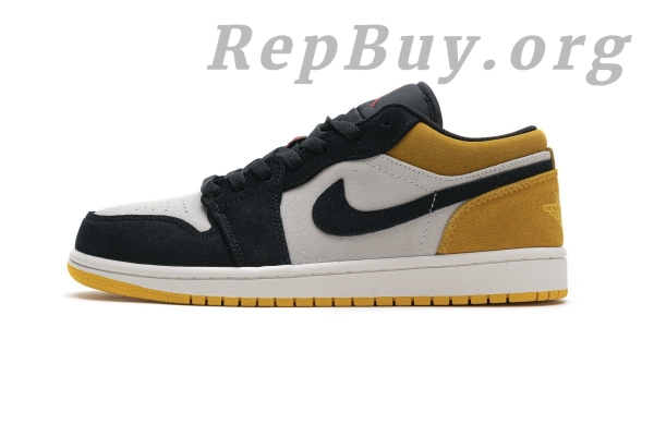 Top Version Air Jordan 1 Low Sail University Gold Black 553558-127