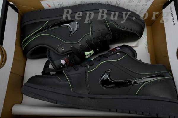 Top Version Air Jordan 1 Low SE 'Black Cat Mascot' HM3690-001 - Image 12