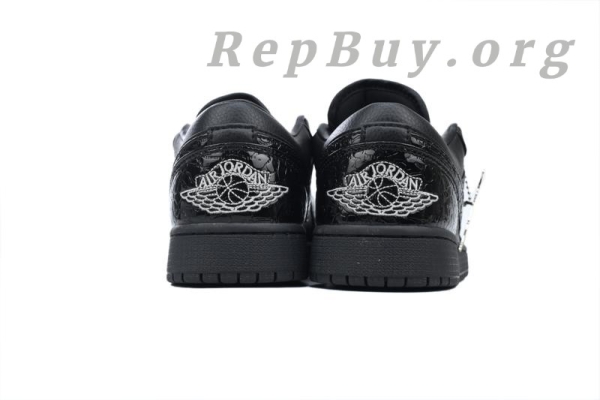 Top Version Air Jordan 1 Low SE 'Black Croc' HJ7443-010 - Image 3