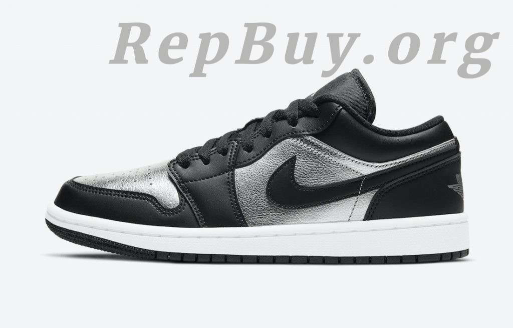 Best Top Version Air Jordan 1 Low SE Black Metallic Silver (W) DA5551-001 Replica