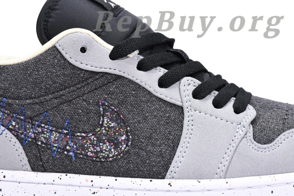 Top Version Air Jordan 1 Low SE Crater Black Grey DM4657-001 - Image 12