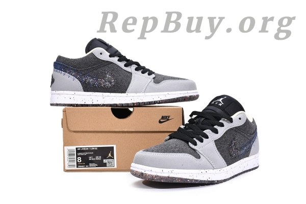 Top Version Air Jordan 1 Low SE Crater Black Grey DM4657-001 - Image 20