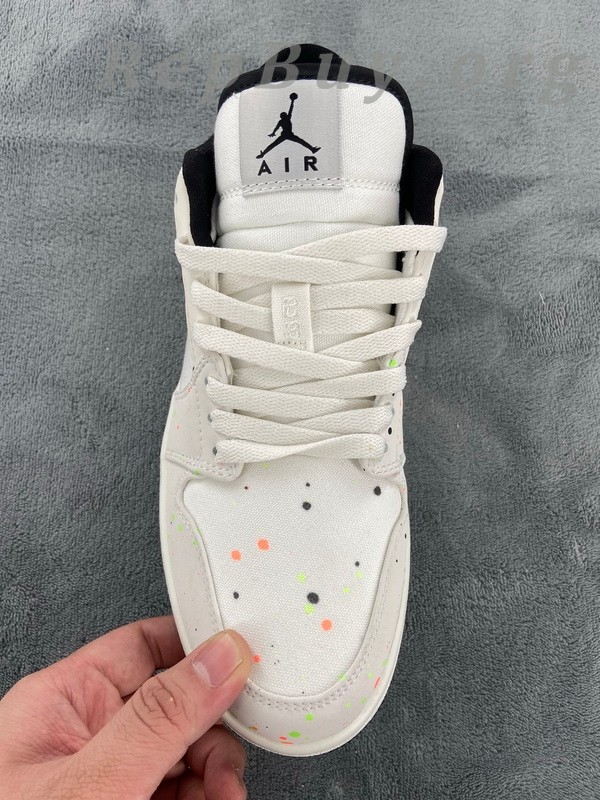 Top Version Air Jordan 1 Low SE Paint Splatter (GS) DH3295-100 - Image 6