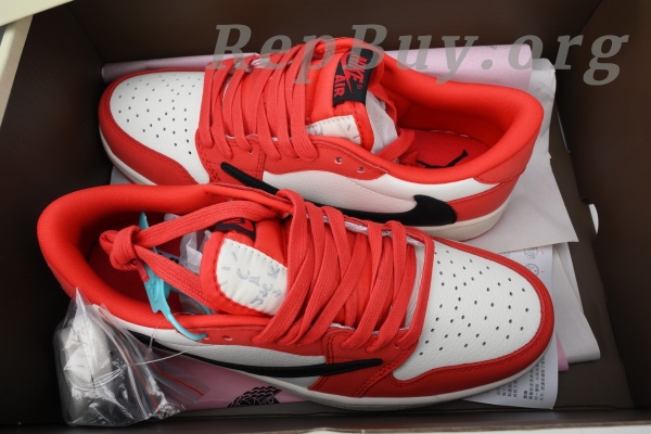 Top Version Air Jordan 1 Low Travis Scott  Red DM7688-100 - Image 10
