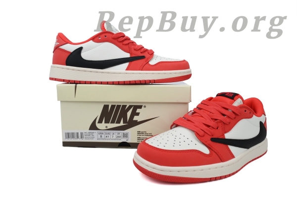 Top Version Air Jordan 1 Low Travis Scott  Red DM7688-100 - Image 12