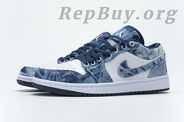 Top Version Air Jordan 1 Low Washed Denim CZ8455-100 - 图片 6