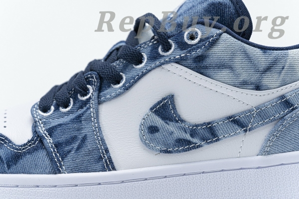 Top Version Air Jordan 1 Low Washed Denim CZ8455-100 - 图片 15