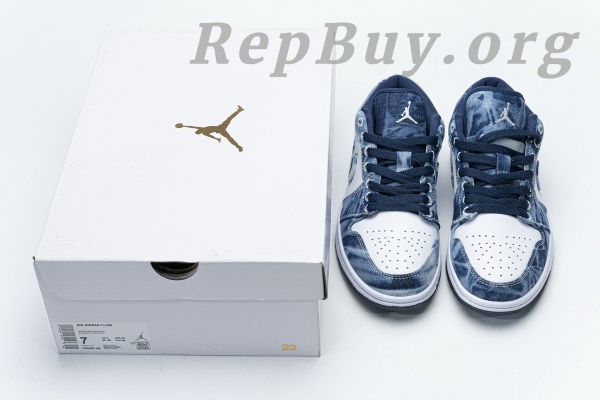 Top Version Air Jordan 1 Low Washed Denim CZ8455-100 - 图片 18