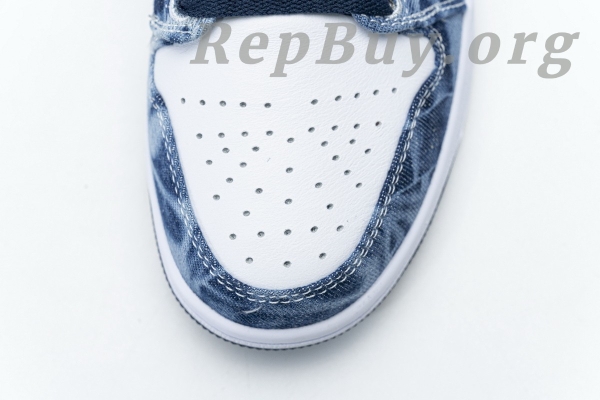 Top Version Air Jordan 1 Low Washed Denim CZ8455-100 - 图片 13