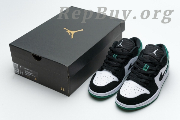 Top Version Air Jordan 1 Low White Black Mystic Green 553558-113 - Image 17
