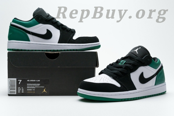 Top Version Air Jordan 1 Low White Black Mystic Green 553558-113 - Image 18