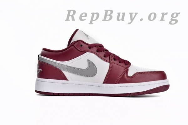 Top Version Air Jordan 1 Low White Bordeaux 553558-615 - Image 4