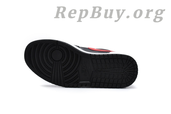 Top Version Air Jordan 1 Mid Black Chile Red White 554724-075 - Image 4