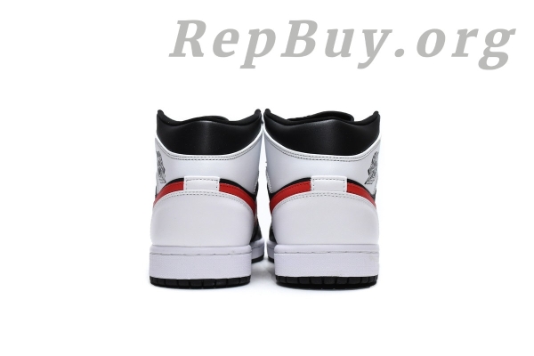 Top Version Air Jordan 1 Mid Black Chile Red White 554724-075 - Image 5