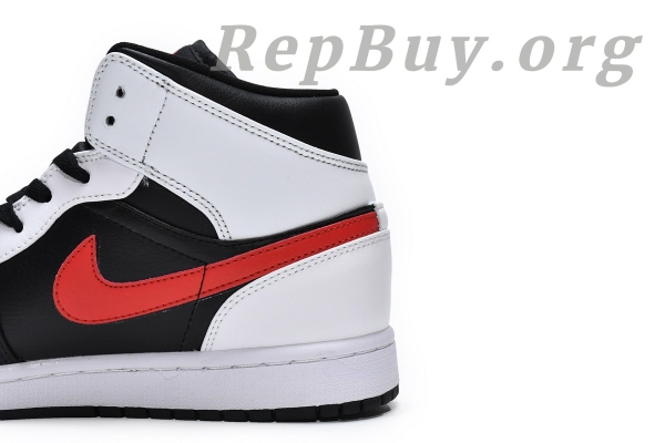 Top Version Air Jordan 1 Mid Black Chile Red White 554724-075 - Image 9