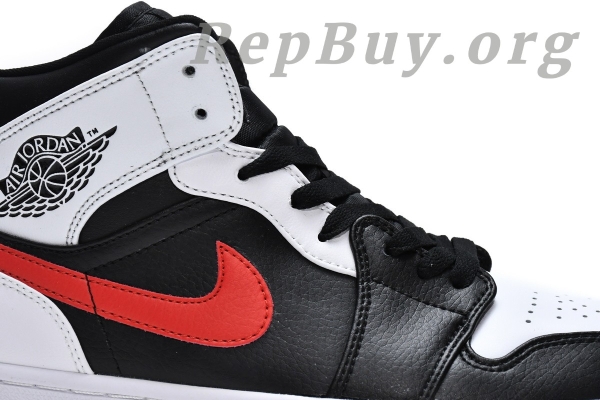 Top Version Air Jordan 1 Mid Black Chile Red White 554724-075 - Image 10