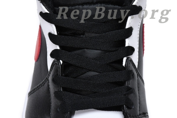 Top Version Air Jordan 1 Mid Black Chile Red White 554724-075 - Image 13