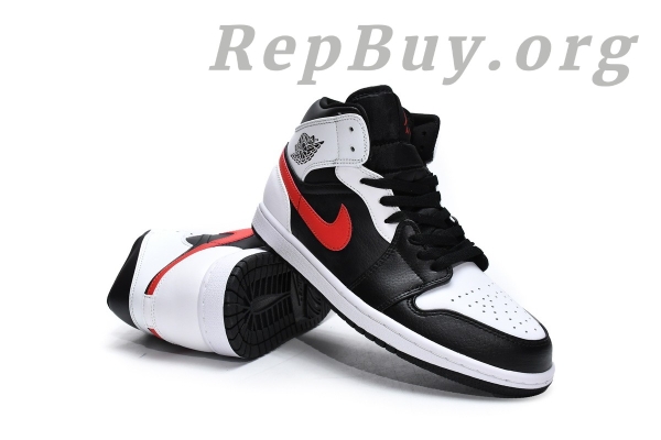 Top Version Air Jordan 1 Mid Black Chile Red White 554724-075 - Image 17