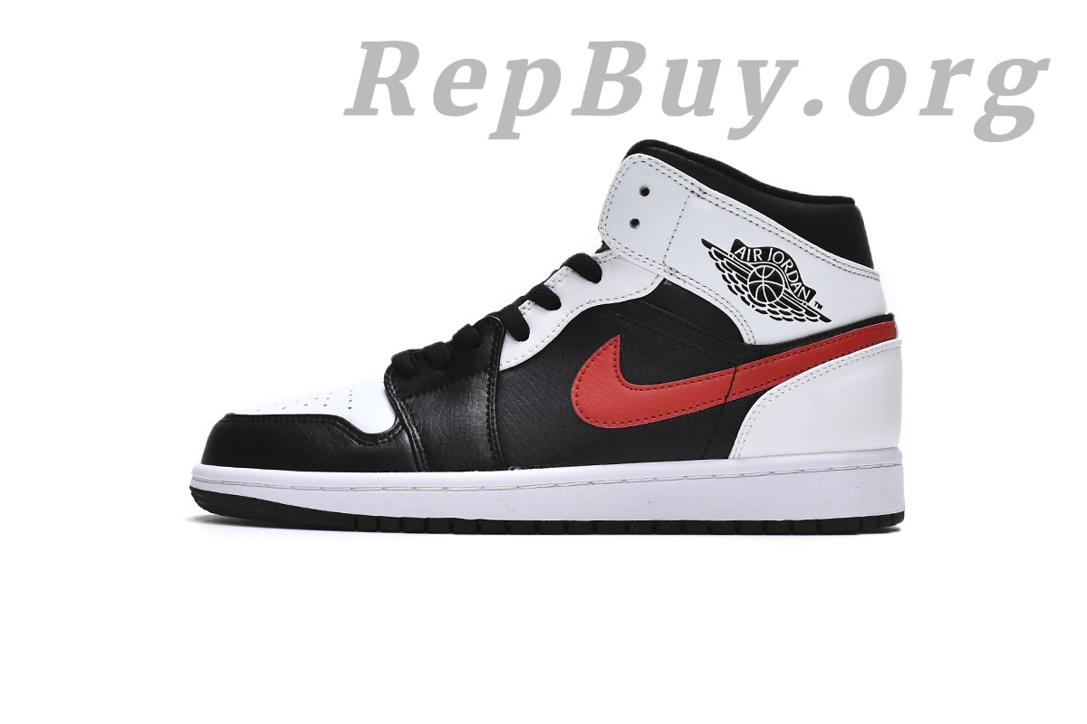 Best Top Version Air Jordan 1 Mid Black Chile Red White 554724-075 Replica