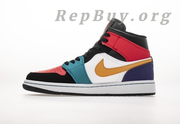 Top Version Air Jordan 1 Mid Bred Multi-Color (GS) 554725-125
