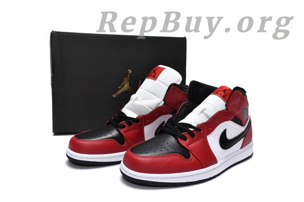 Top Version Air Jordan 1 Mid Chicago Toe 554724-069 - 图片 17