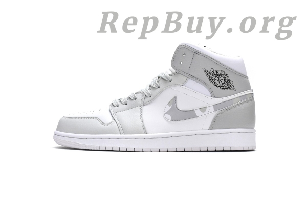 Top Version Air Jordan 1 Mid Grey Camo DC9035-100 - Image 2