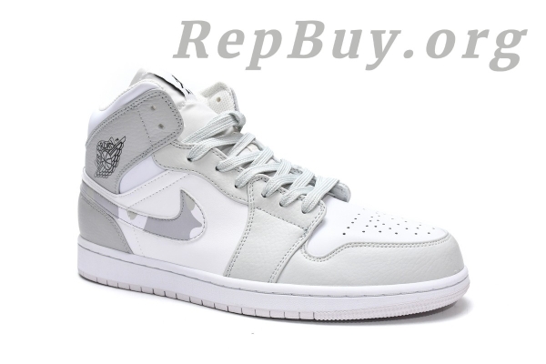 Top Version Air Jordan 1 Mid Grey Camo DC9035-100 - Image 3