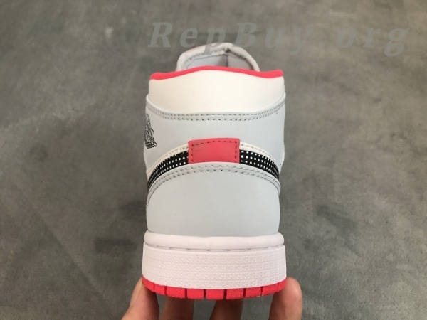Top Version Air Jordan 1 Mid Half Blue Polka Dot Swoosh (GS) 555112-400 - 图片 6