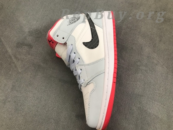 Top Version Air Jordan 1 Mid Half Blue Polka Dot Swoosh (GS) 555112-400 - 图片 5