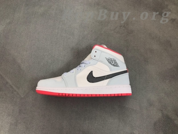 Top Version Air Jordan 1 Mid Half Blue Polka Dot Swoosh (GS) 555112-400 - 图片 7