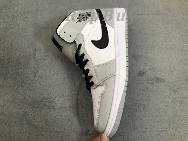 Top Version Air Jordan 1 Mid Light Smoke Grey 554724-092 - Image 7
