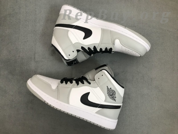 Top Version Air Jordan 1 Mid Light Smoke Grey 554724-092 - Image 5