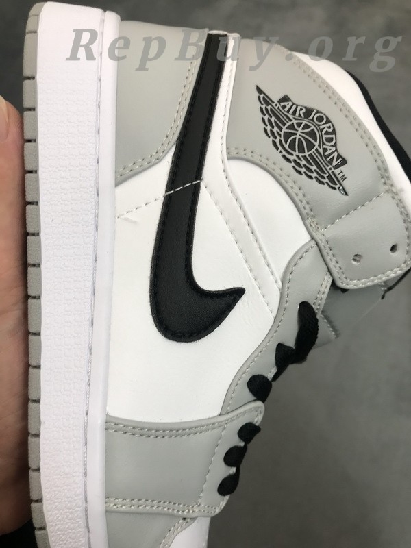 Top Version Air Jordan 1 Mid Light Smoke Grey 554724-092 - Image 11