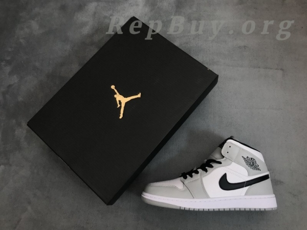 Top Version Air Jordan 1 Mid Light Smoke Grey 554724-092 - Image 12