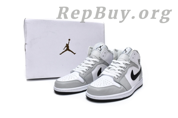 Top Version Air Jordan 1 Mid Light Smoke Grey (W) BQ6472-015 - Image 17