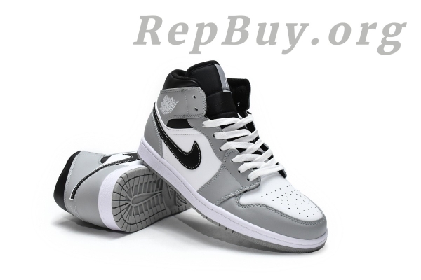 Top Version Air Jordan 1 Mid Light Smoke Grey Anthracite 554724-078 - Image 5