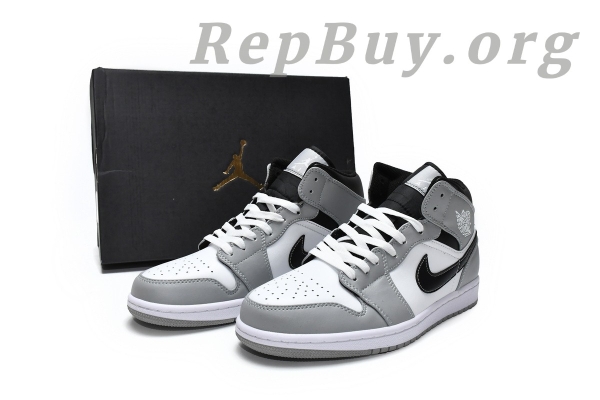 Top Version Air Jordan 1 Mid Light Smoke Grey Anthracite 554724-078 - Image 20