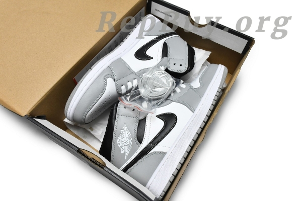 Top Version Air Jordan 1 Mid Light Smoke Grey Anthracite 554724-078 - Image 19