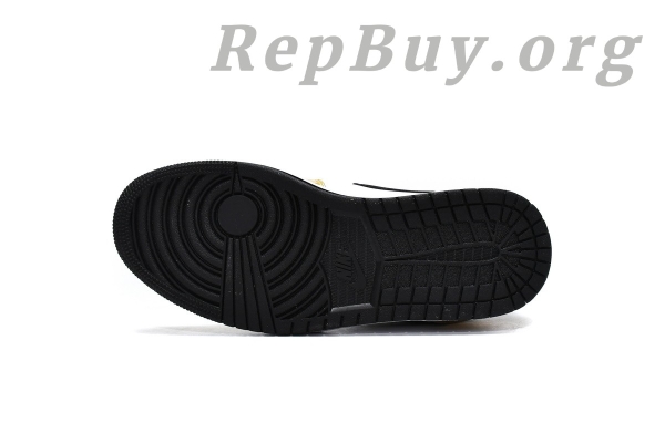 Top Version Air Jordan 1 Mid Metallic Gold Black White (GS) DC1420-700 - Image 4