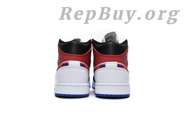 Top Version Air Jordan 1 Mid Multi-Color Swoosh 852542-146 - Image 5
