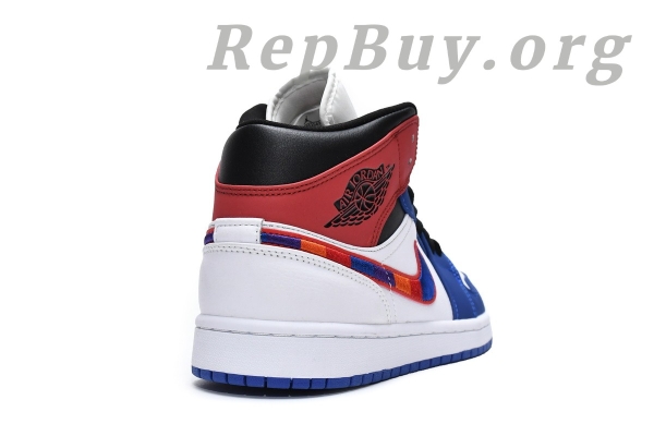 Top Version Air Jordan 1 Mid Multi-Color Swoosh 852542-146 - Image 10