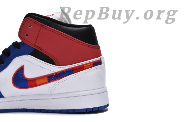 Top Version Air Jordan 1 Mid Multi-Color Swoosh 852542-146 - Image 9