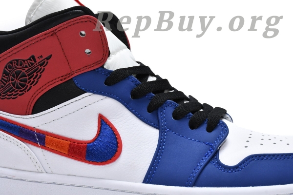 Top Version Air Jordan 1 Mid Multi-Color Swoosh 852542-146 - Image 11