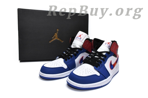 Top Version Air Jordan 1 Mid Multi-Color Swoosh 852542-146 - Image 17
