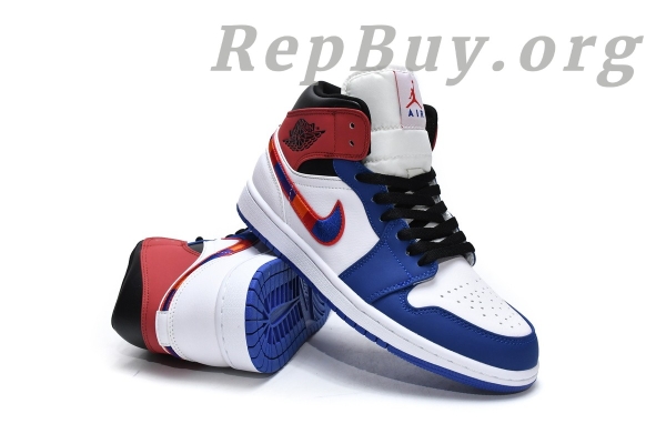 Top Version Air Jordan 1 Mid Multi-Color Swoosh 852542-146 - Image 18