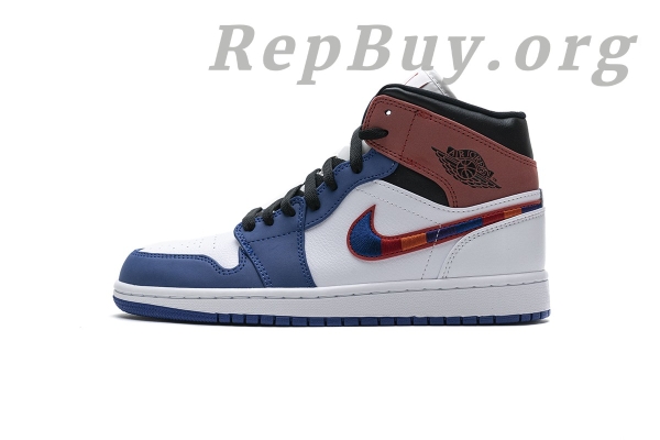 Top Version Air Jordan 1 Mid Multi-Color Swoosh 852542-146