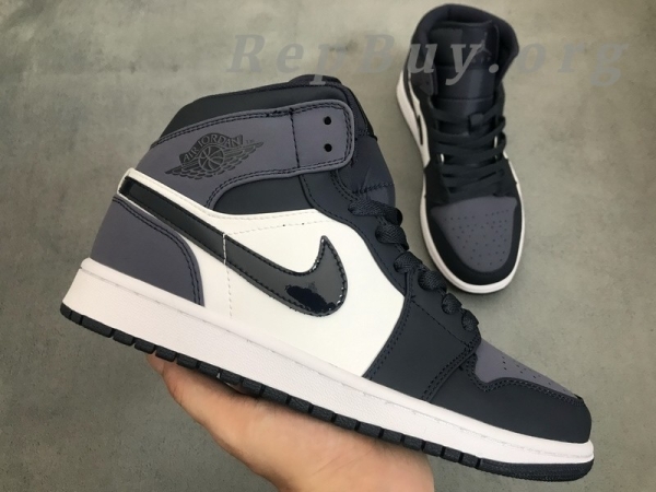 Top Version Air Jordan 1 Mid Obsidian Sanded Purple 554724-445 - Image 4