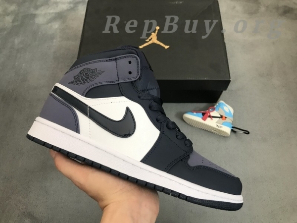 Top Version Air Jordan 1 Mid Obsidian Sanded Purple 554724-445 - Image 12