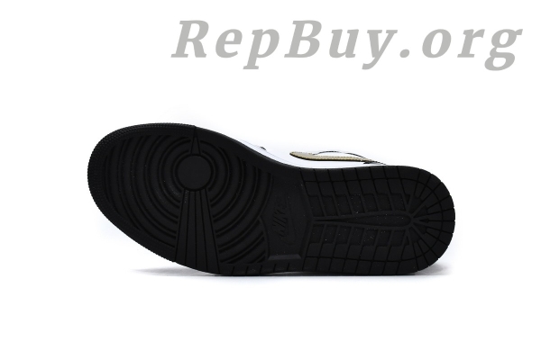 Top Version Air Jordan 1 Mid Patent Black White Gold 852542-007 - Image 4
