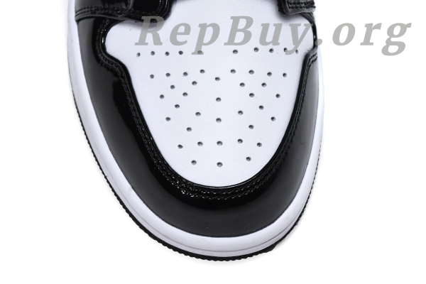 Top Version Air Jordan 1 Mid Patent Black White Gold 852542-007 - Image 15